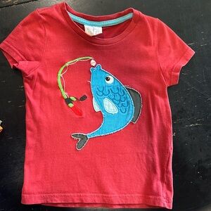 Mini Boden fish shirt 2-3